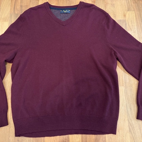 Club Room V-Neck Sweater - Deep Burgundy - Picture 1 of 5